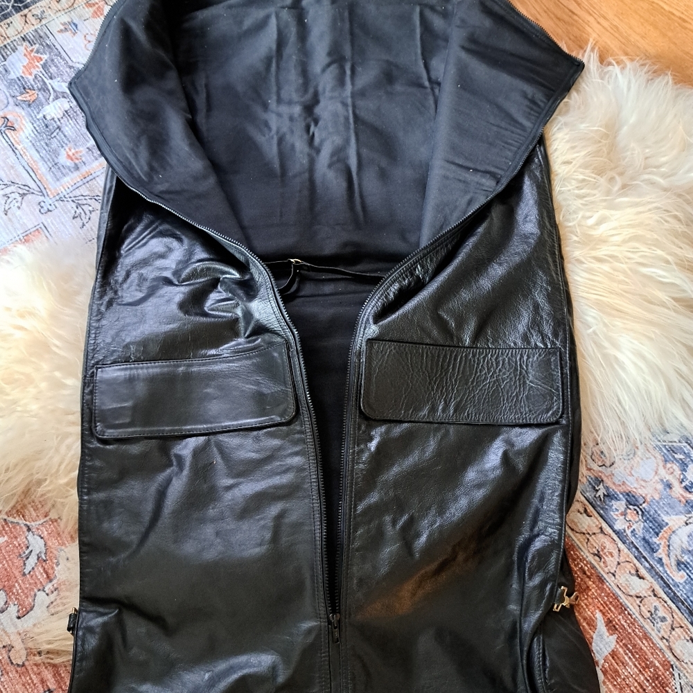 Genuine leather garment bag